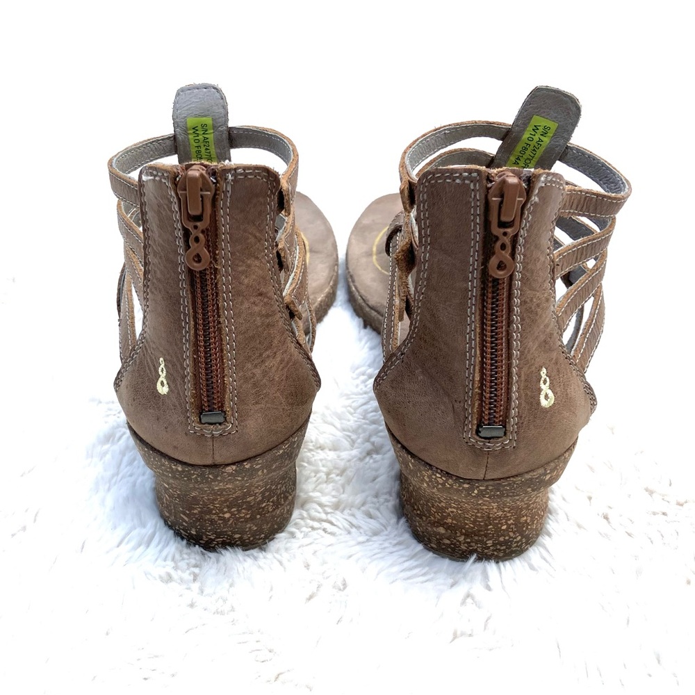 Ahnu Brown Leather Gladiator Sandals Sz 10 - Picture 6 of 8